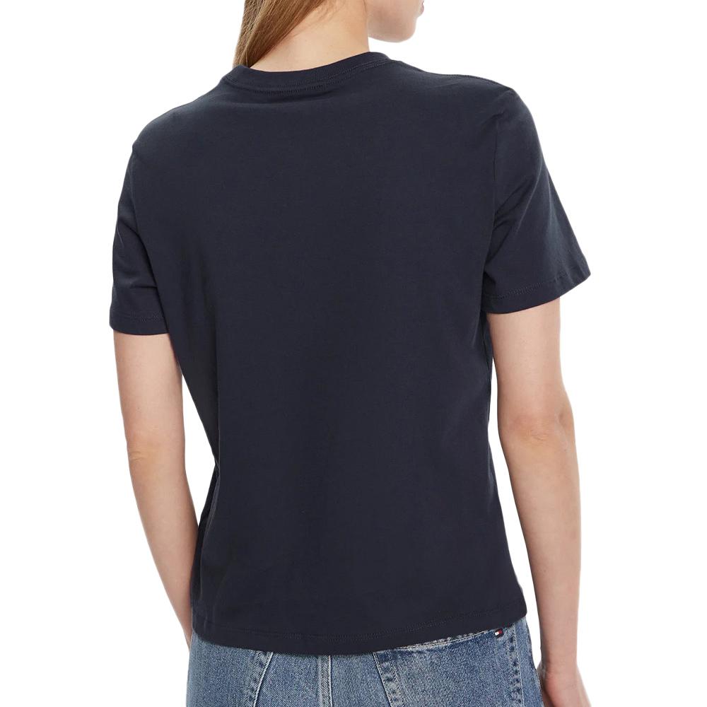 T-Shirt Marine Femme Calvin Klein Jeans Classic vue 2