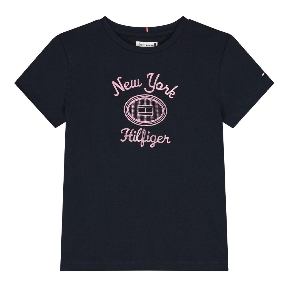T-shirt Marine Fille Tommy Hilfiger Hilfiger Foil pas cher