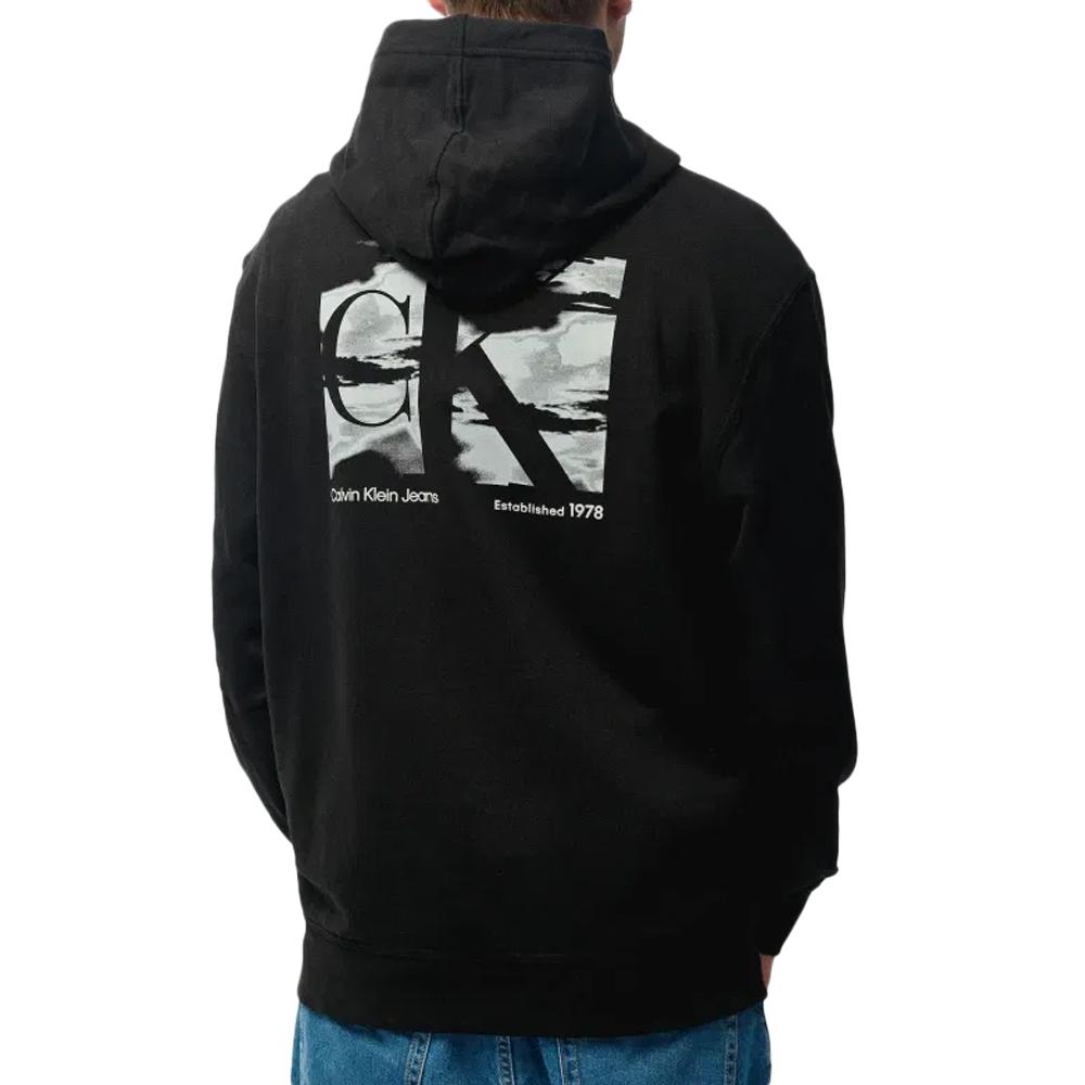 Sweat à capuche Noir Homme Calvin Klein Jeans Big Box Logo vue 2