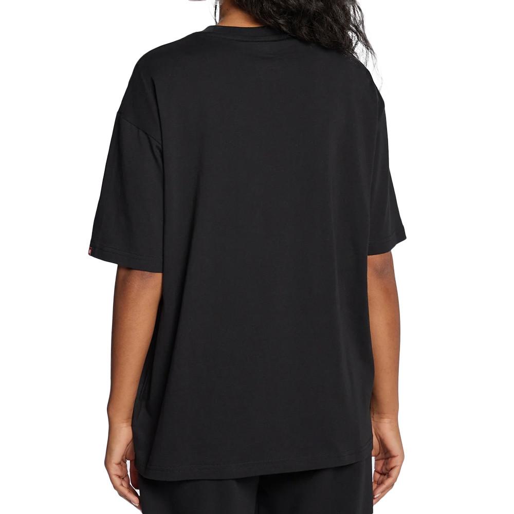 T-Shirt Noir Femme New Balance Stacked vue 2