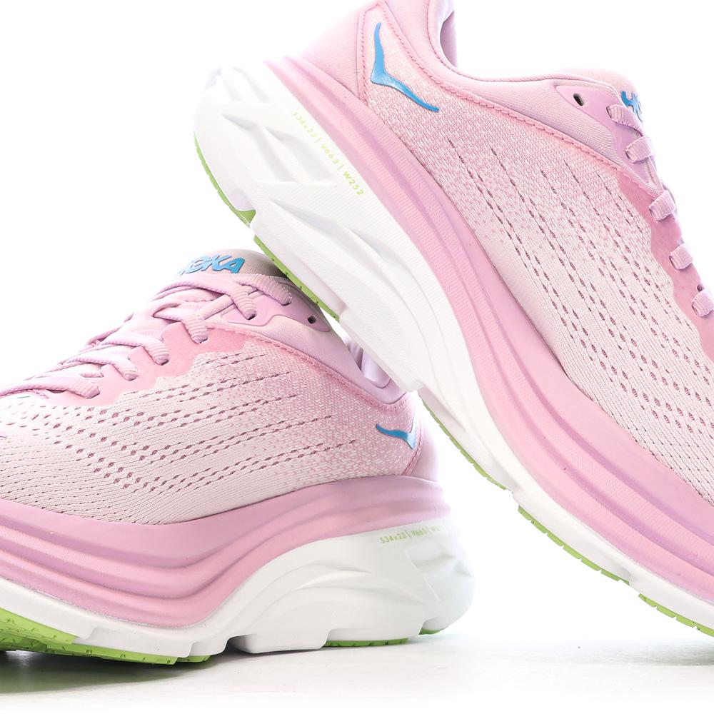Chaussures running Rose Femme Hoka Bondi 8 vue 7