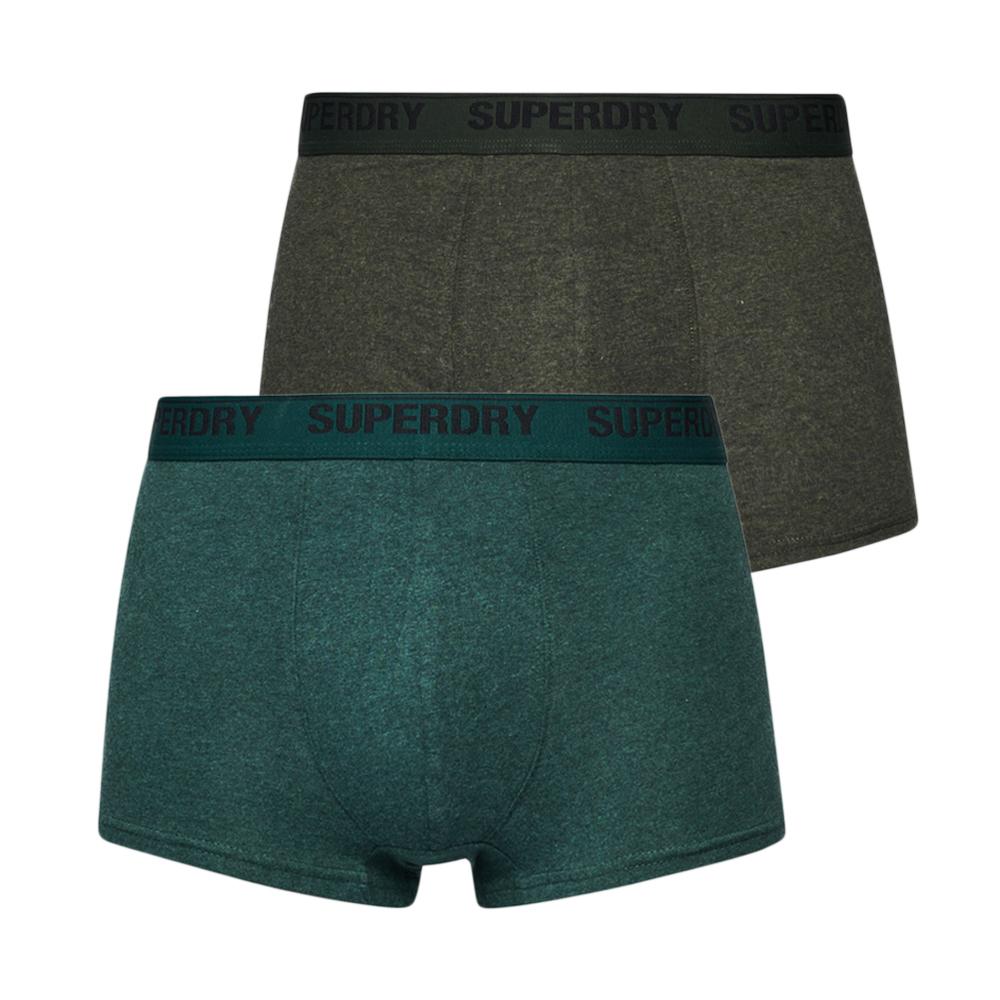 Lot x2 Boxers Gris/Vert Homme Superdry M3110346A pas cher