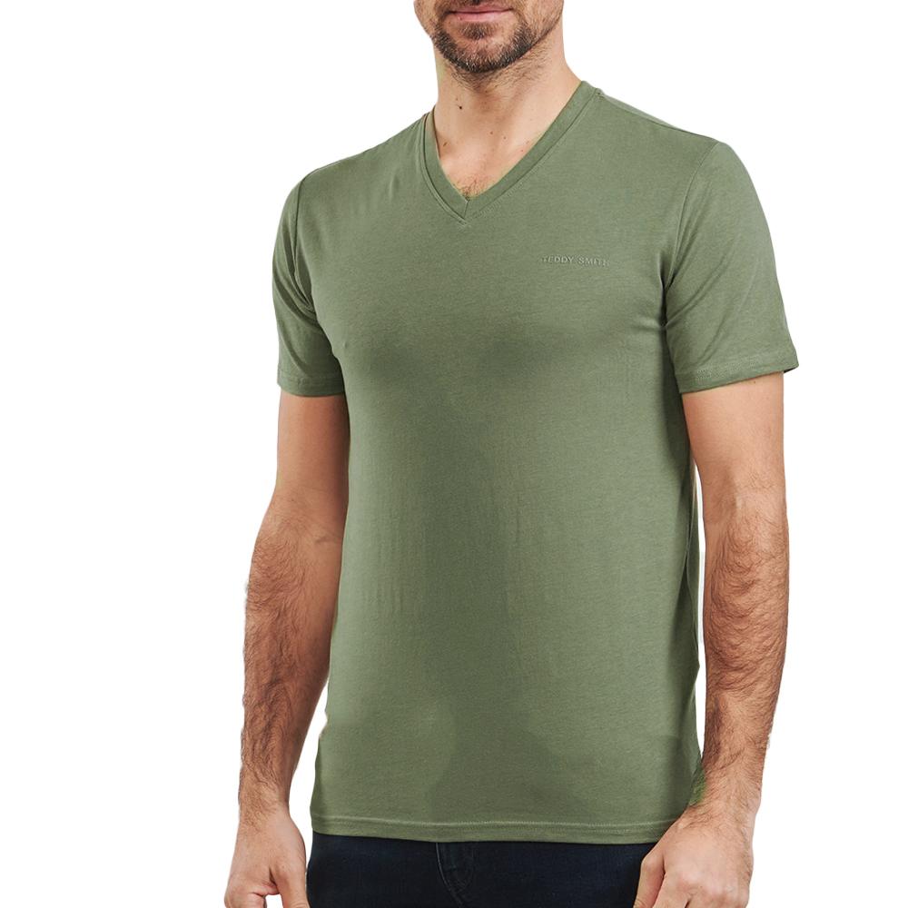 T-shirt Kaki Homme Teddy Smith Tawax 2 pas cher