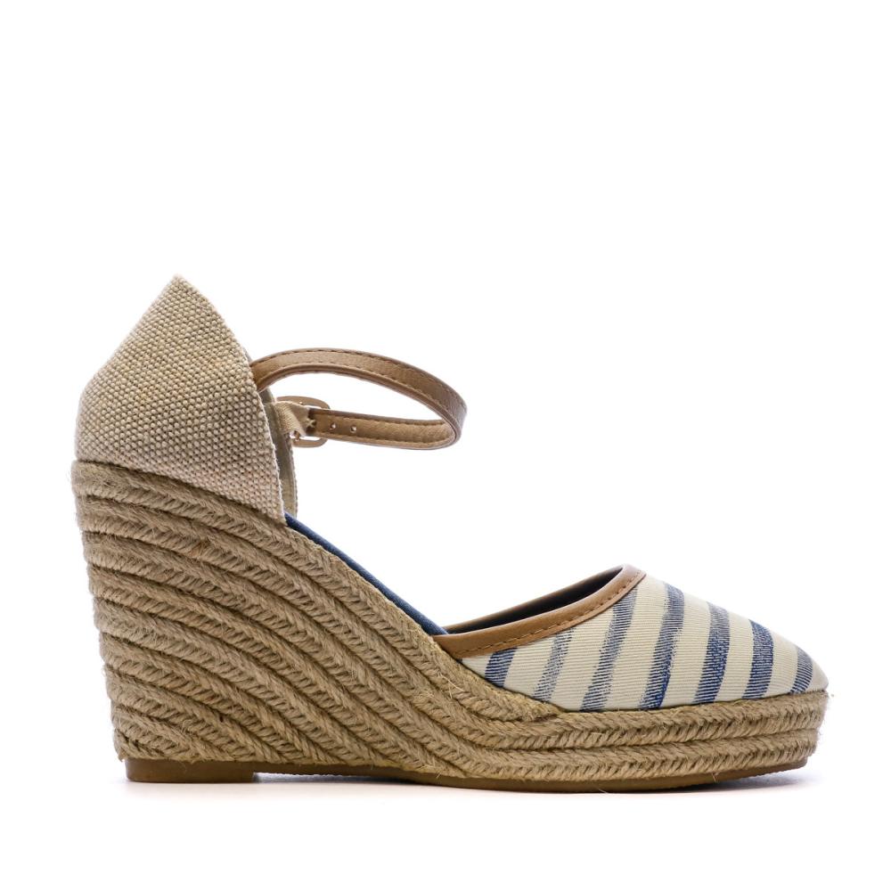 Sandales à talon Bleu rayures Femme Beppi Casual Wedge vue 2