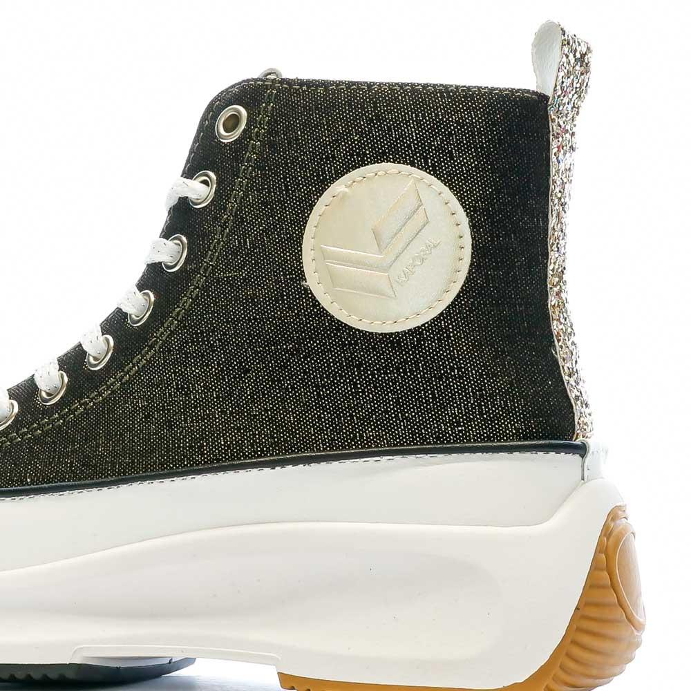 Baskets Noir/Doré Femme Kaporal Christa vue 7