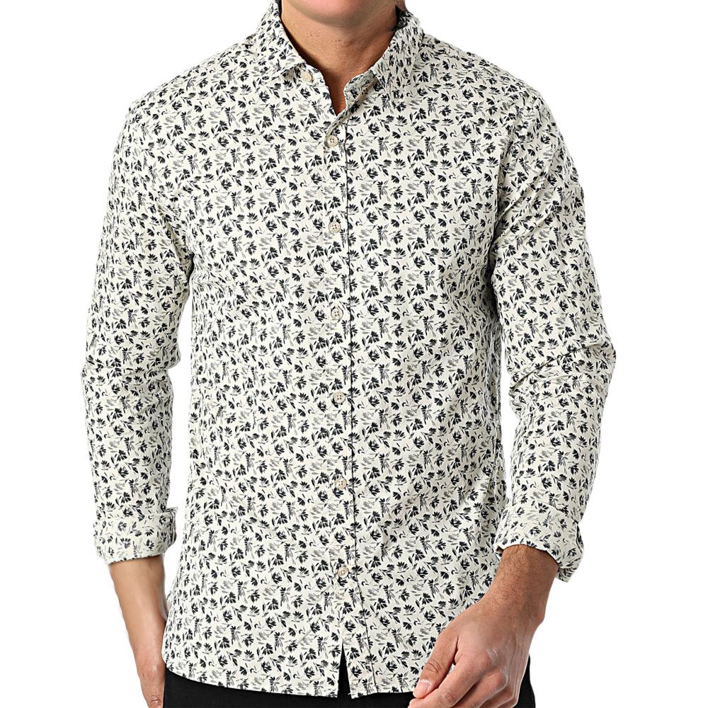 Chemise Beige Fleuris Homme Teddy Smith Carton Strectch pas cher