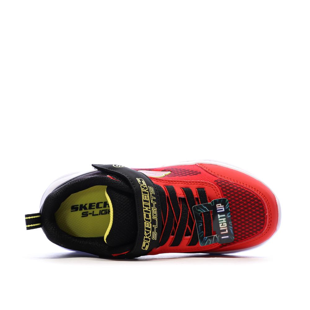 Baskets Rouges/Noires Garçon Skechers krendo vue 4