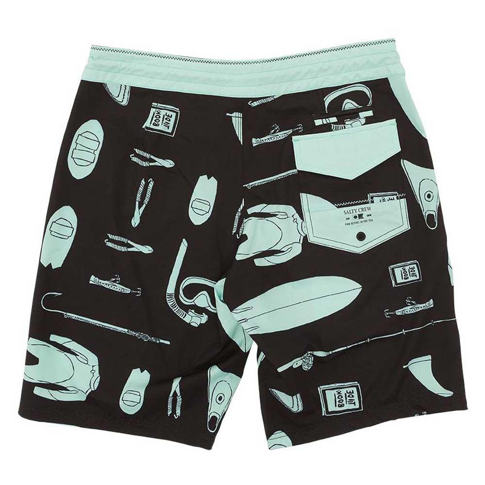 Short de bain Noir/Vert Homme Salty Crew Rafter Board vue 2