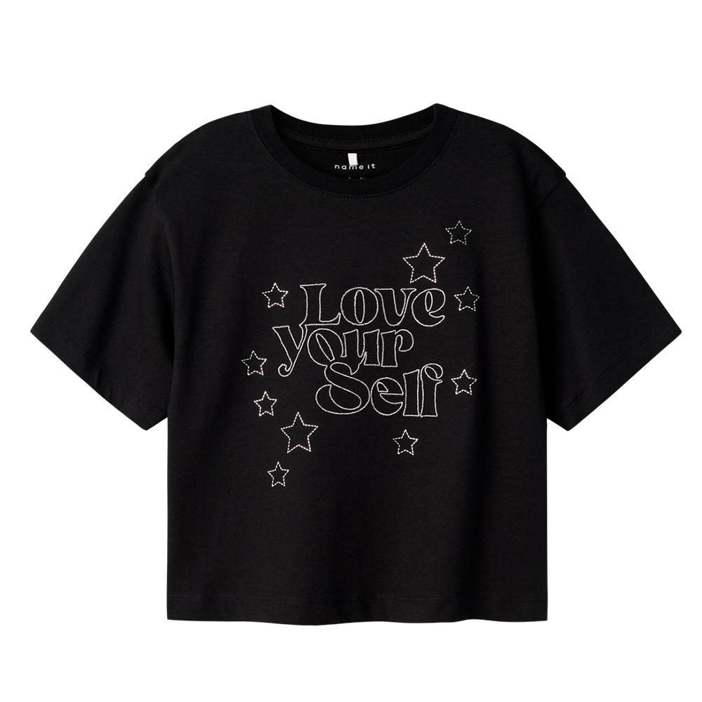 T-shirt Noir Fille Name it Fostinna pas cher