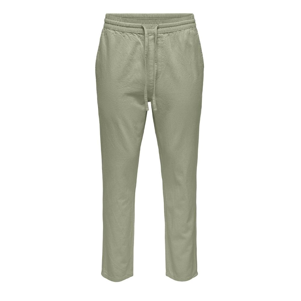 Pantalon Vert Homme ONLY & SONS Cot Lin pas cher
