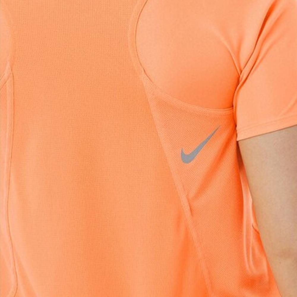 T-shirt Orange Fluo Femme Nike Race Top vue 2