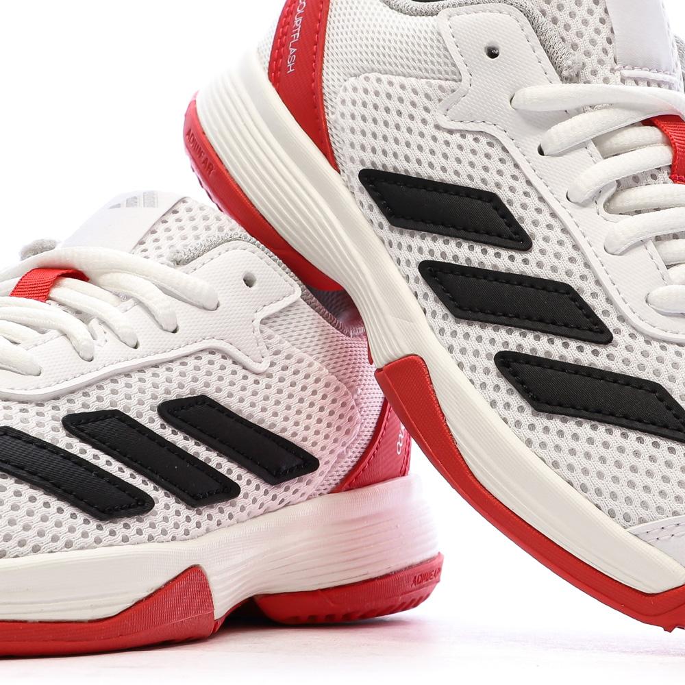 Tenis Blanco/Rojo Niño Adidas Courtflash ver 7
