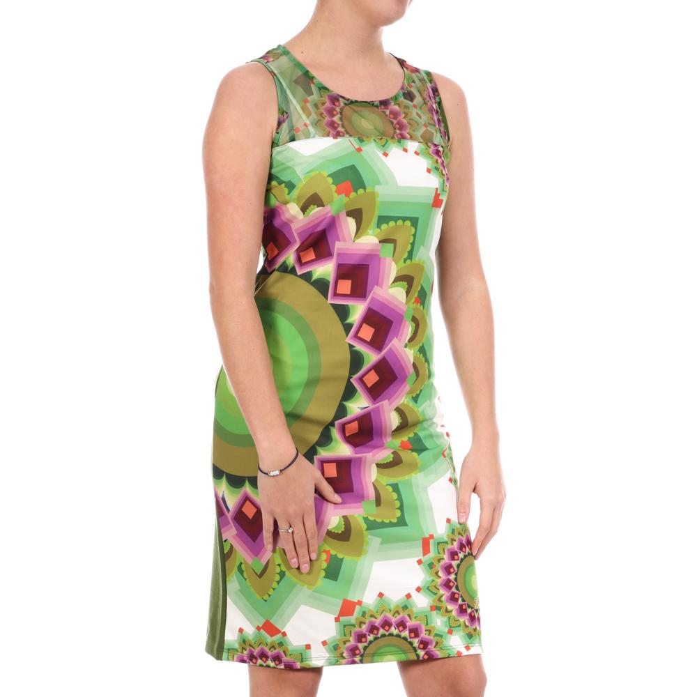 Robe Verte/Rose Femme Desigual Knitted pas cher