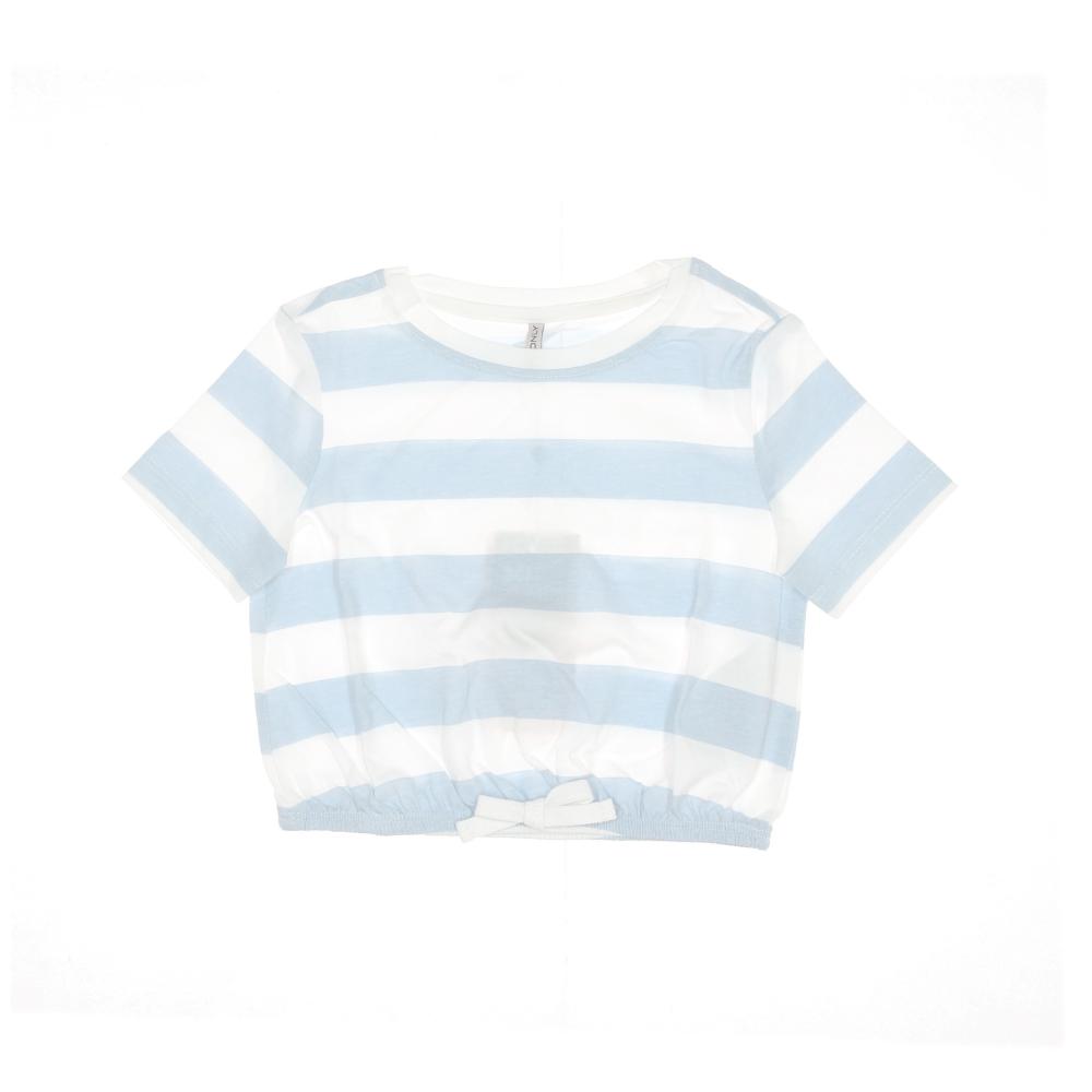 T-shirt Blanc/Bleu Fille Kids Only Knot Stripe pas cher