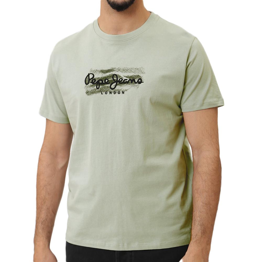 T-shirt Vert Homme Pepe jeans Castle pas cher