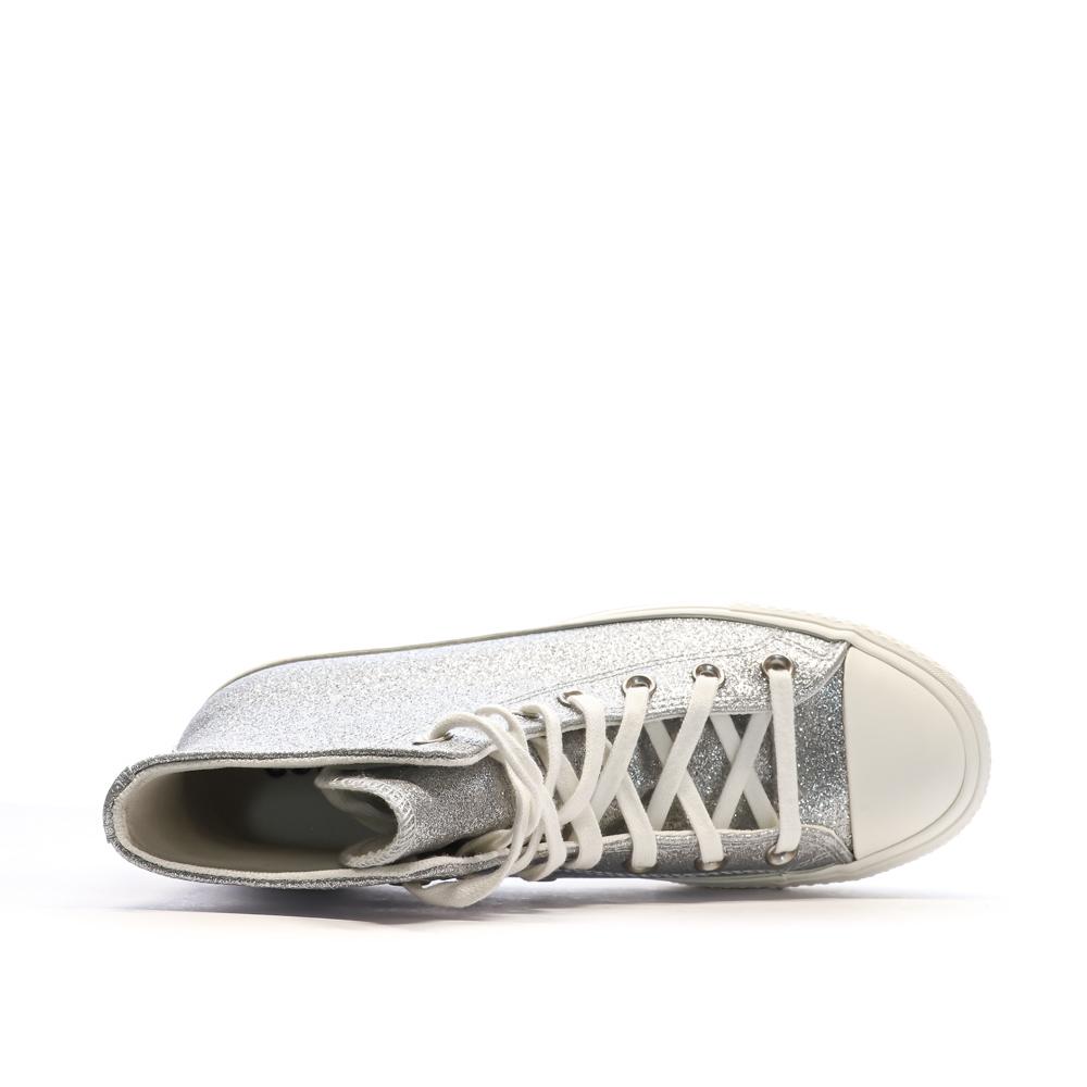 Baskets Argentés Femme Converse Chuck Taylor All Star Lift vue 4