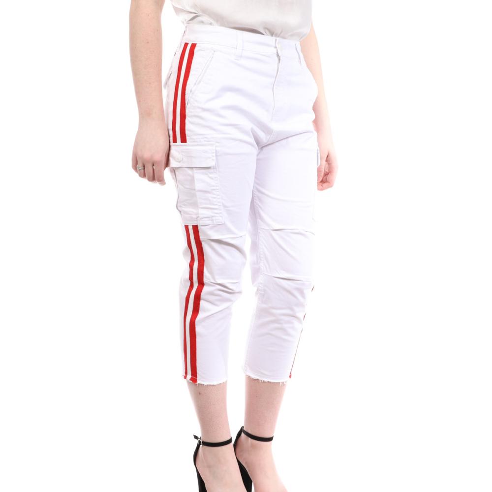 Pantalon Blanc/Rouge Femme Teddy Smith Pianca Ankle pas cher