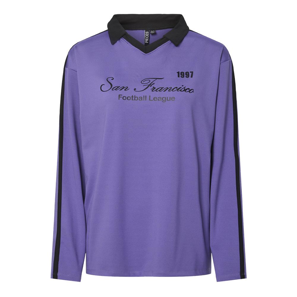 Polo Violet/Noir Femme Pieces Feng pas cher