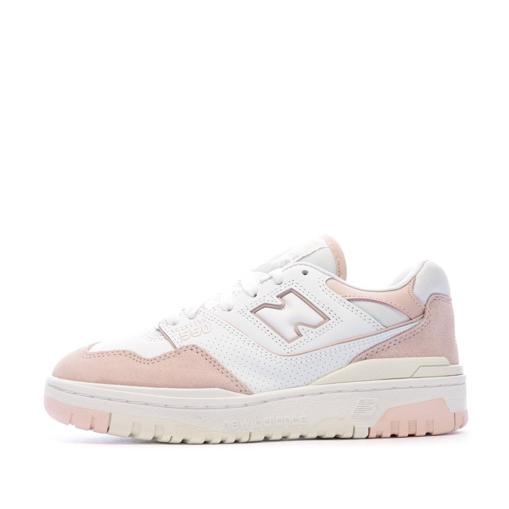 New Balance 550 Blanche/Rose Femme BBW550 pas cher