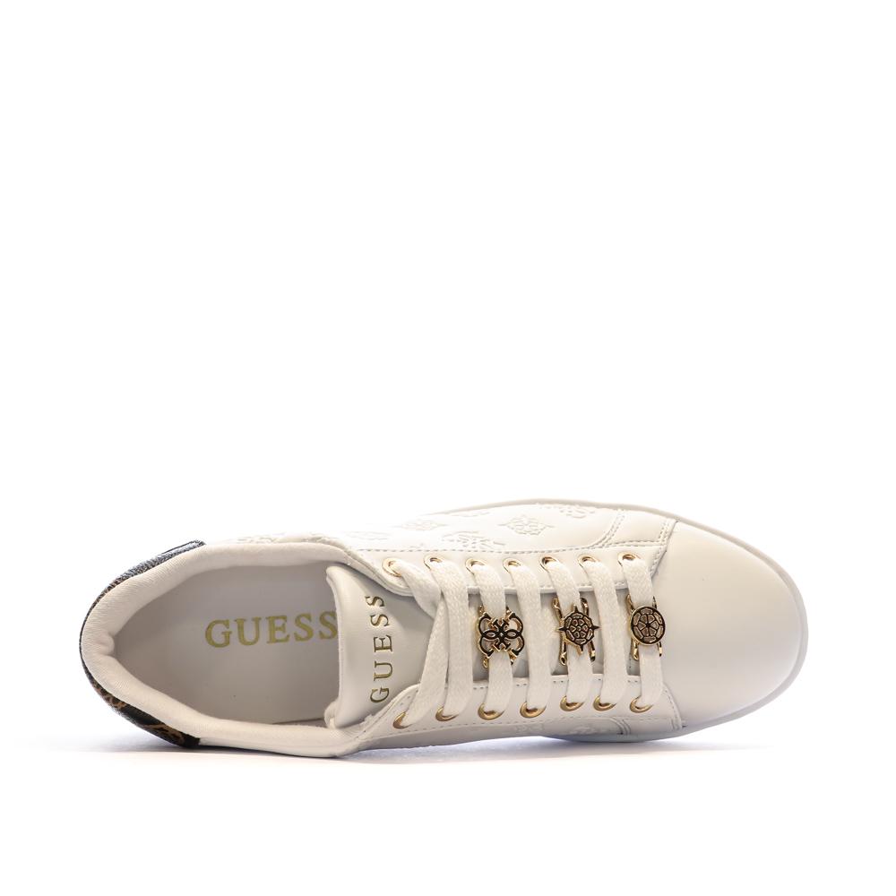 Baskets Blanches/Marron Femme Guess Rosenna vue 4