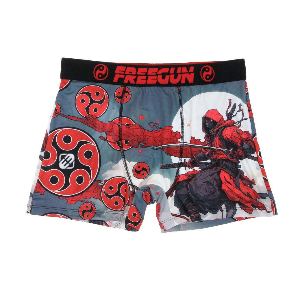 Boxer Noir/Rouge à Imprimés Homme Freegun NIN pas cher
