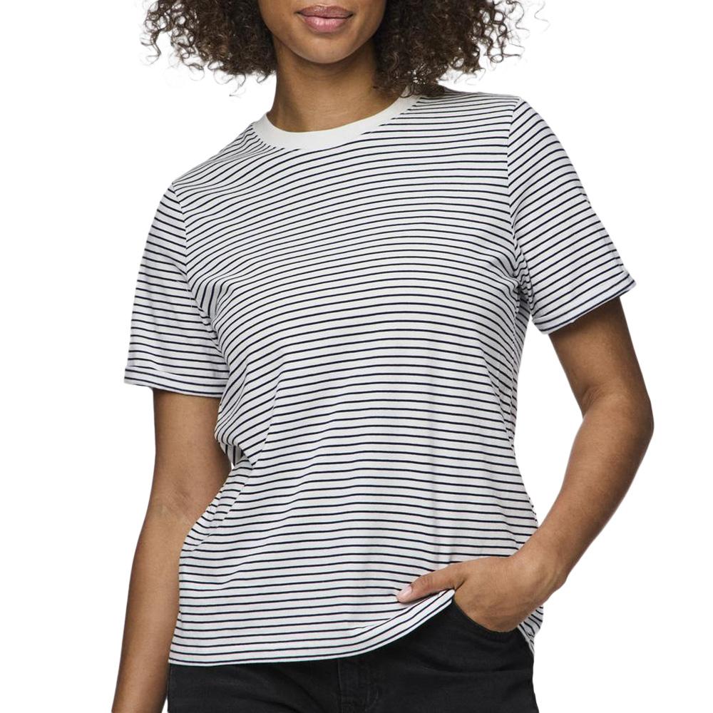 T-shirt Blanc à rayures Femme Pieces Ria pas cher