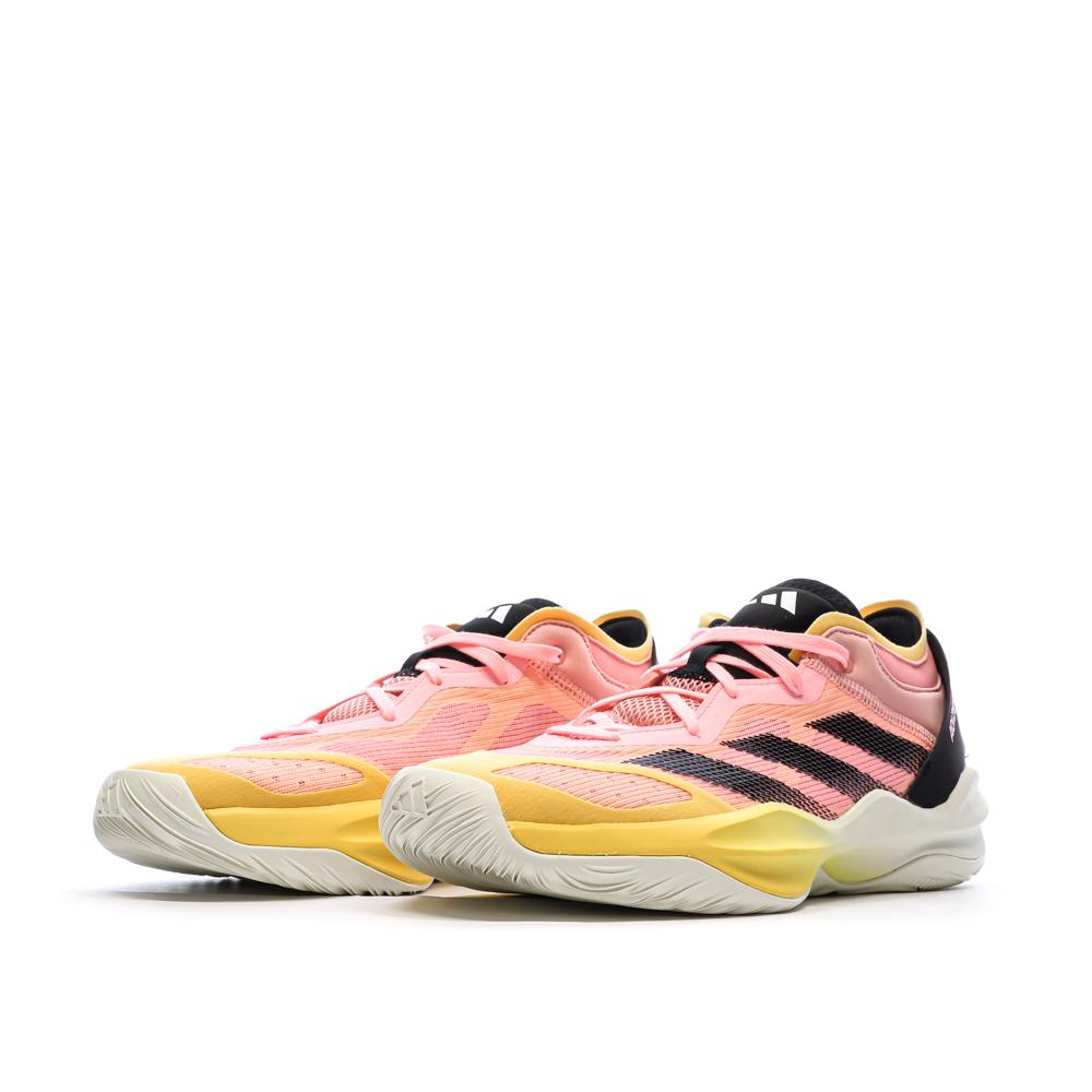 Chaussures de basketball Rose/Jaune Homme Adidas Adizero Select vue 6