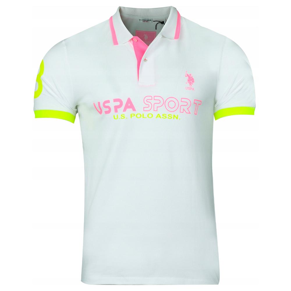 Polo Blanc/Rose Homme US Polo ASSN RAMS pas cher