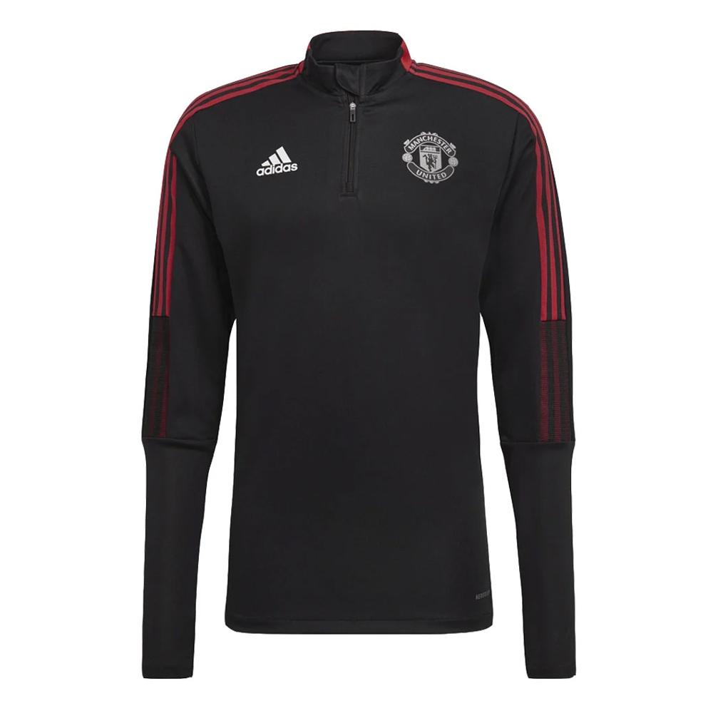 Manchester United Sweat 1/4 zip Noir Homme Adidas 21/22 pas cher