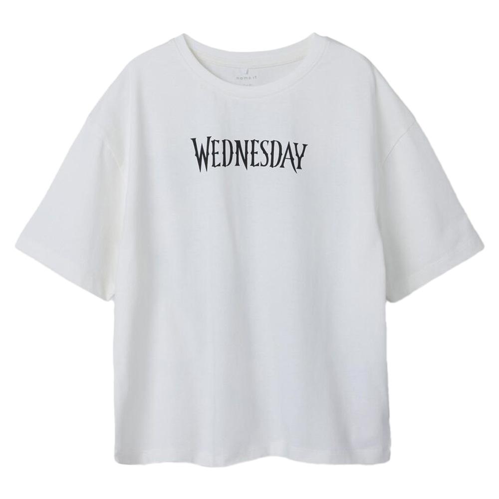 T-shirt Blanc Fille Name it Wednesday pas cher