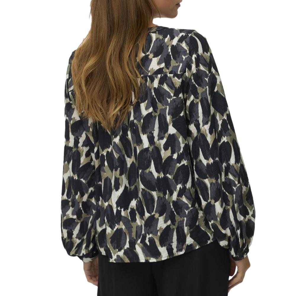 Blouse Noir/Kaki Femme Vero Moda Fanini vue 2