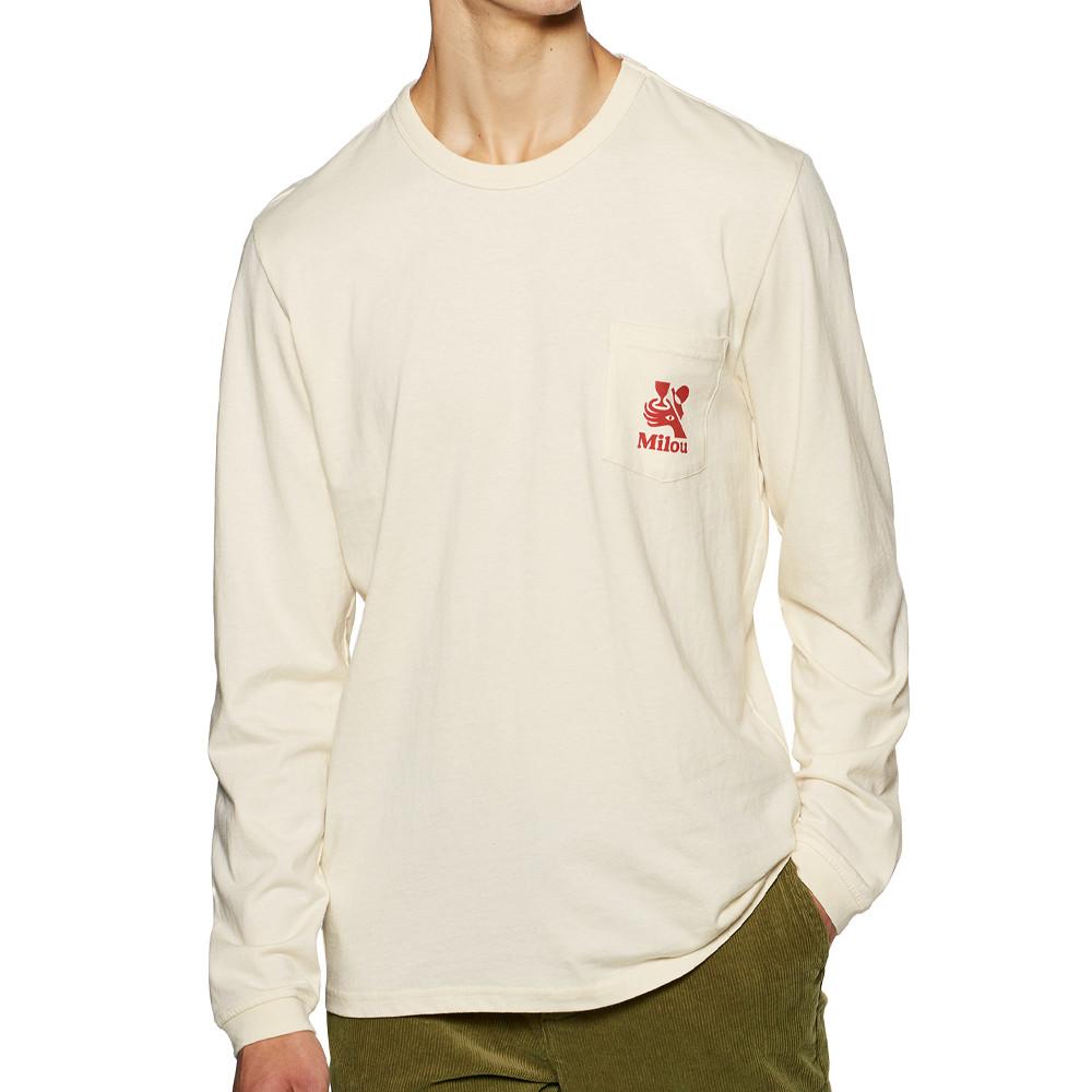 T-shirt Manches Longues Écru Homme Globe Vincent Milou pas cher