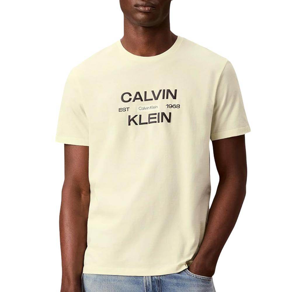 Gelbes Herren-T-Shirt von Calvin Klein Jeans (Calvinklei) günstig