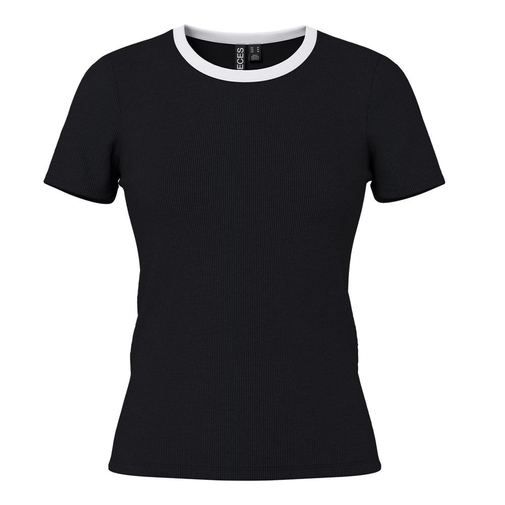 T-Shirt Noir Femme Pieces May pas cher