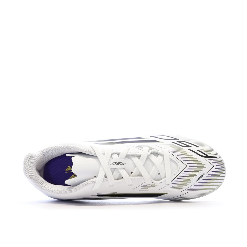 Chaussures de Football Blanc/Doré Mixte Adidas F50 Club vue 4
