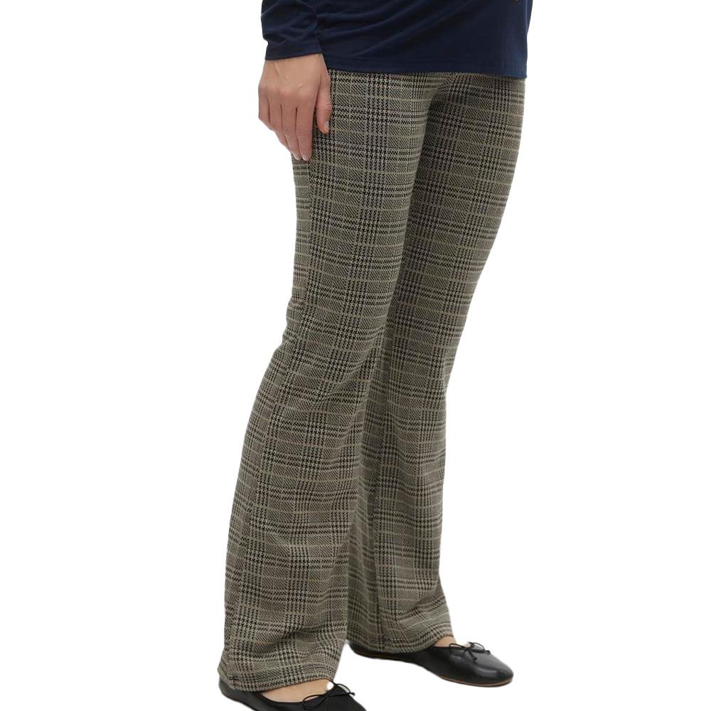 Pantalon Gris à Carreaux Femme Mamalicious Nabi pas cher