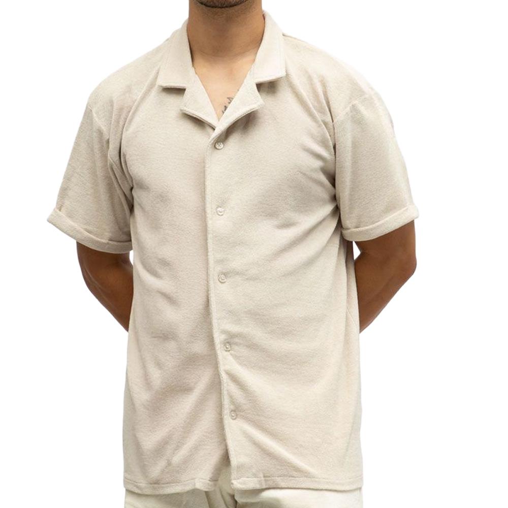 Chemise Beige Homme Paname Brothers CHARLY pas cher