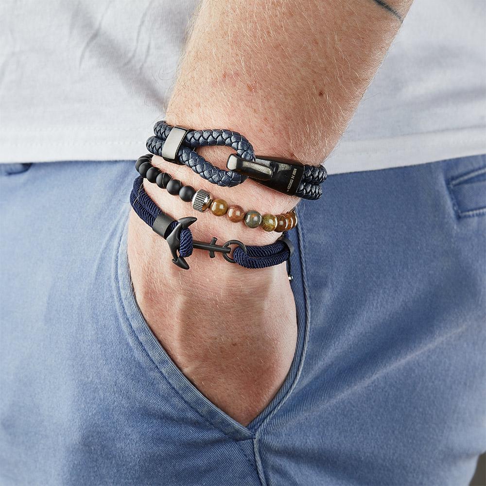 Bracelet Noir Homme Geographical Norway 315028 vue 2
