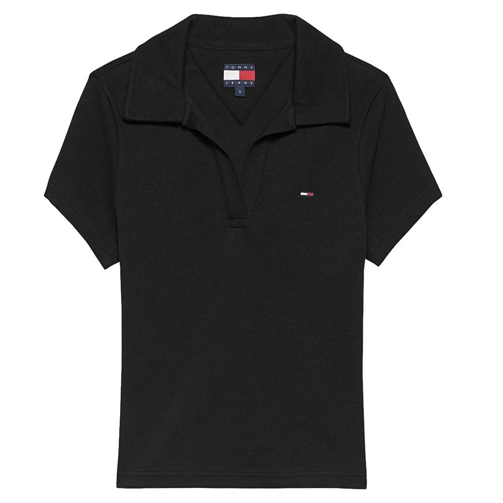 Polo Noir Femme Tommy Hilfiger Slim DW0DW22326 pas cher