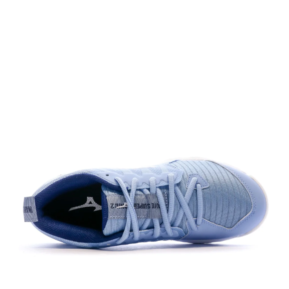 Chaussures de Sport Bleues Femme Mizuno Wave Supersonic 2 vue 3
