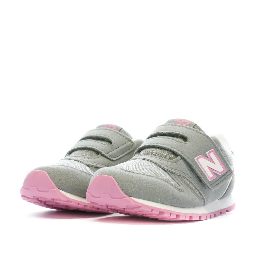 Baskets Grises/Roses Fille New Balance 373 vue 6