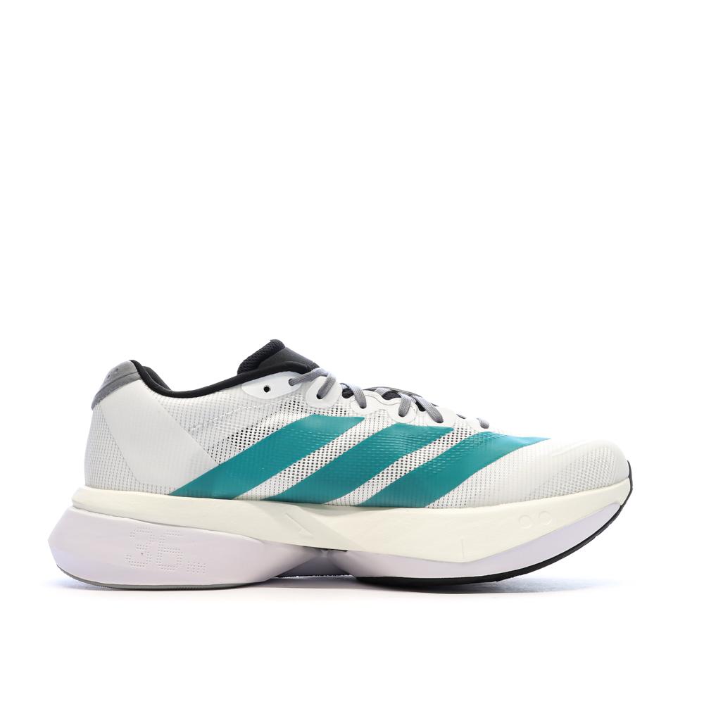 Baskets Blanches/Turquoises Adidas Adizero Boston 13 vue 2
