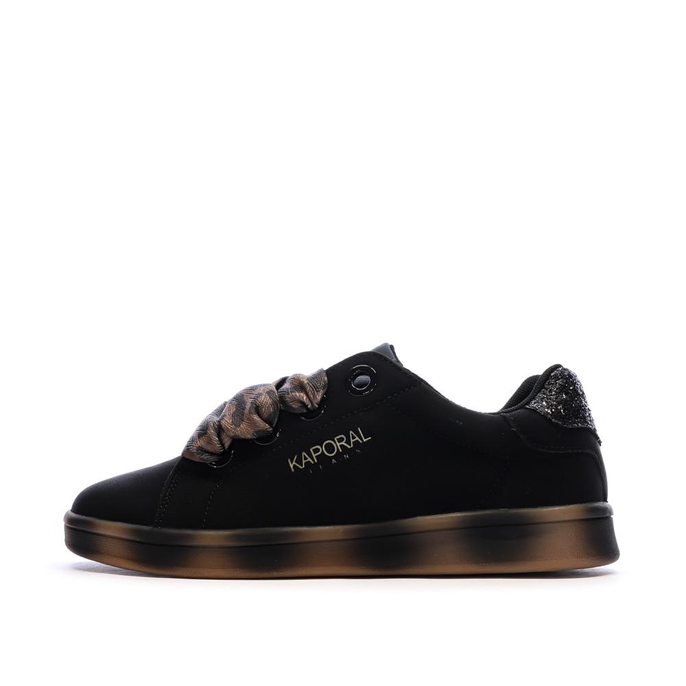 Baskets Noir Femme Kaporal Leopard pas cher