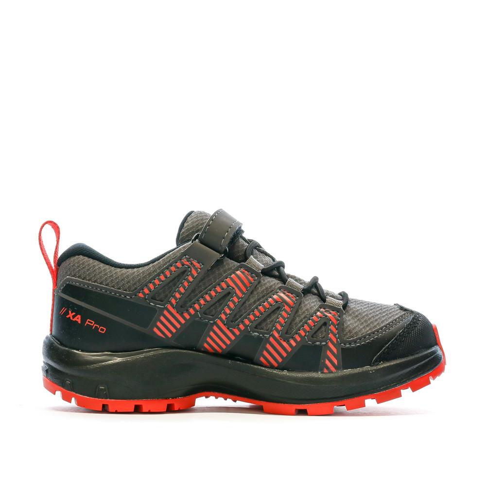 Baskets Grise/Rouge Garçon Salomon Xa Pro V8 vue 2