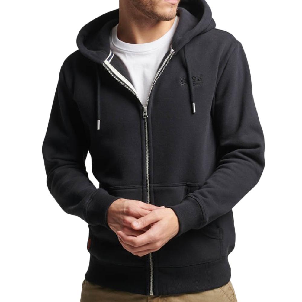 Sweat Zippe Capuche Marine Homme Superdry Essential pas cher