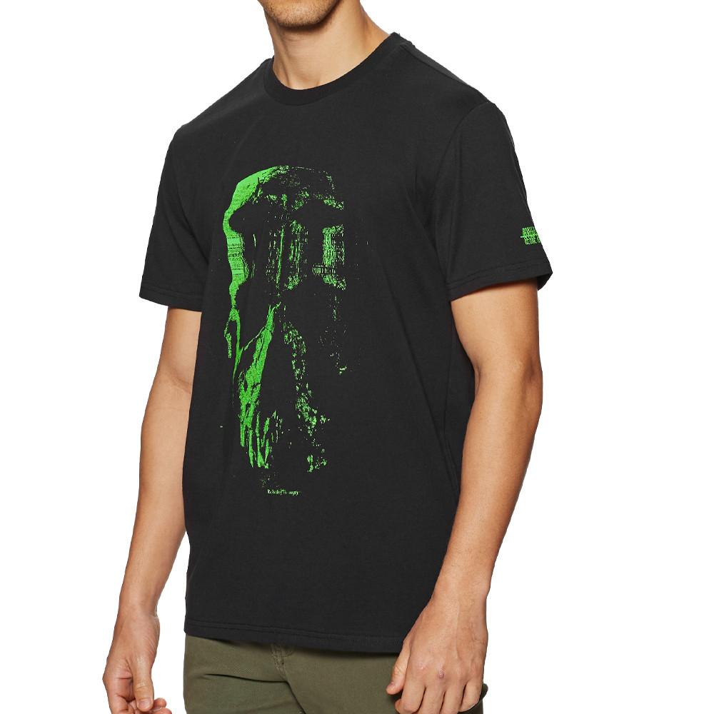 T-shirt Noir Homme Globe Skull pas cher