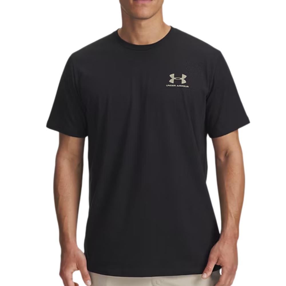 T-shirt Noir/Doré Homme Under Armour Left Chest pas cher