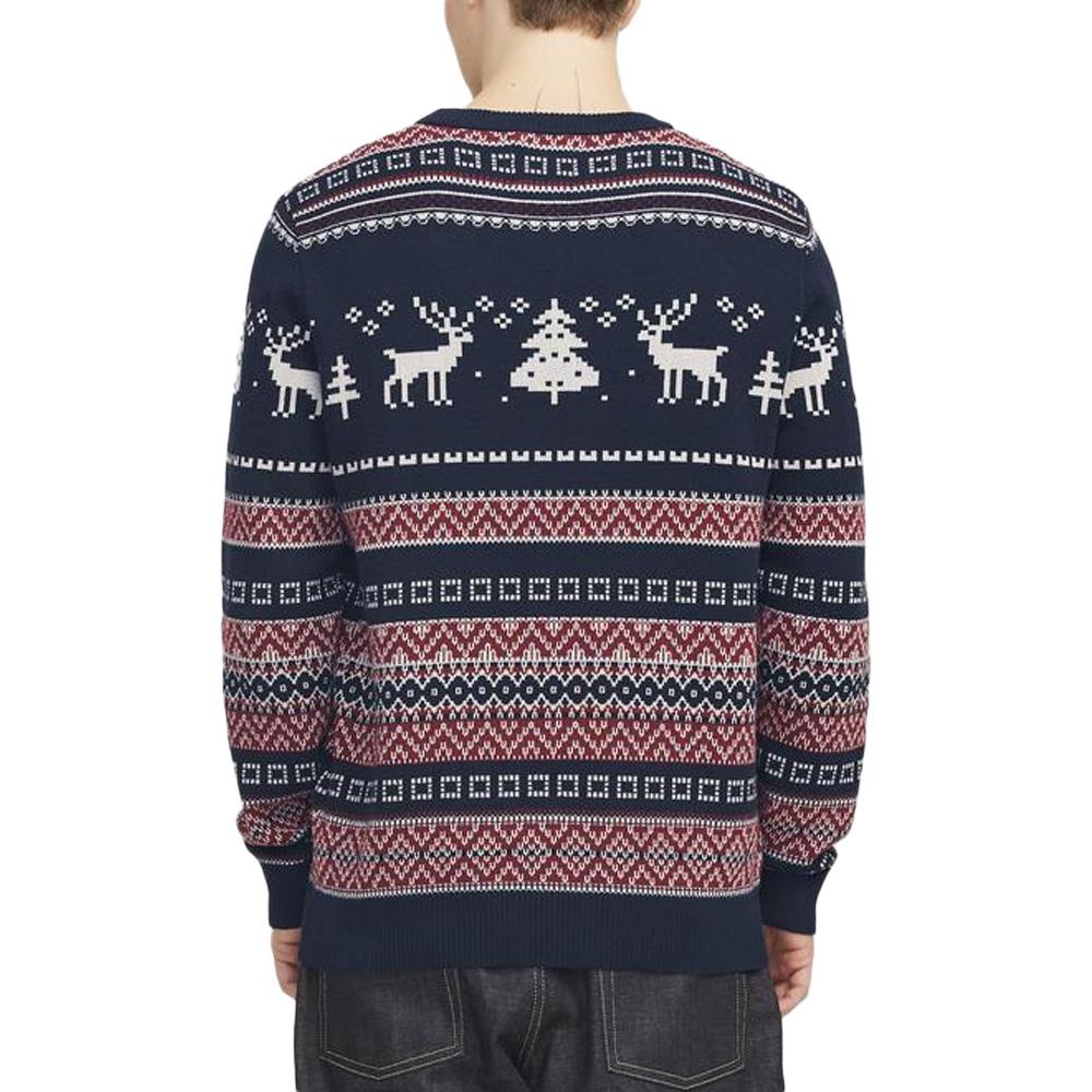 Pull de Noël Marine Homme Jack & Jones Jjxmas Snowball Knit vue 2