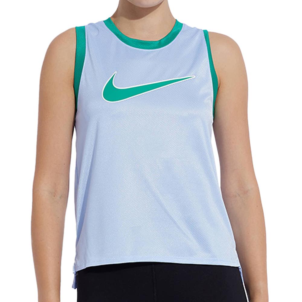 Débardeur Bleu/Vert Femme Nike Swoosh Run Tank pas cher