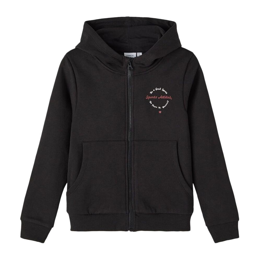 Sweat Noir zippe Fille Name It Folise Espace des marques